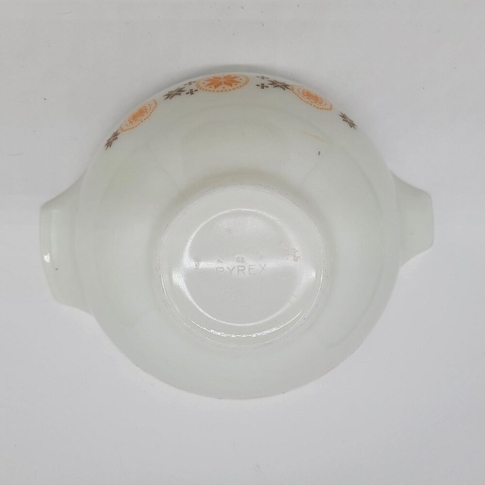 Vintage Pyrex 1963-67 Town & Country Cinderella 444 4qt Mixing Bowl Orange Brown - Picture 3 of 4